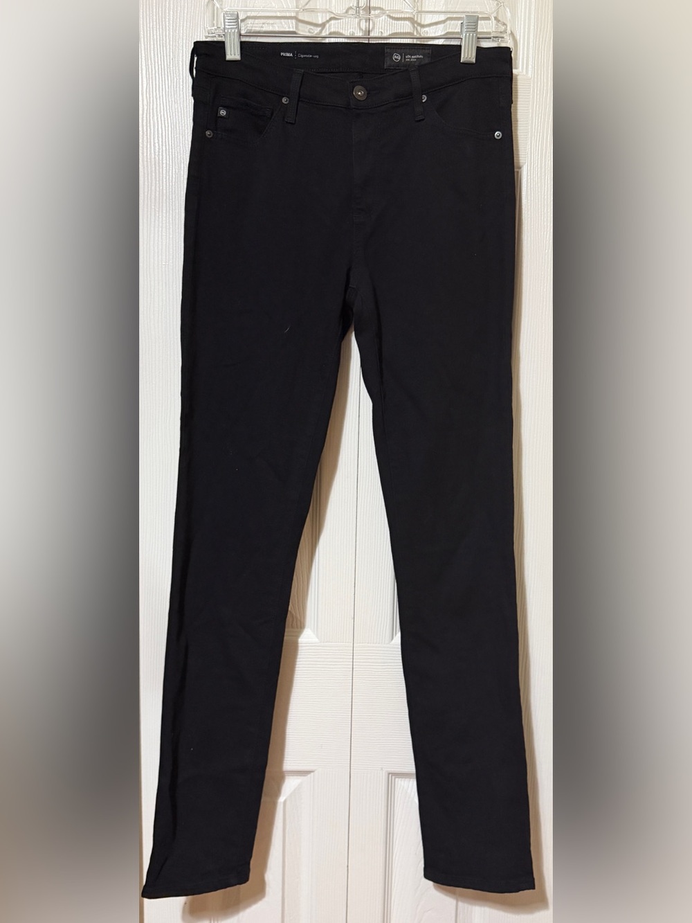 AG Adriano Goldschmied The Prima Cigarette Leg Jeans Size 27R Mid Rise Black
